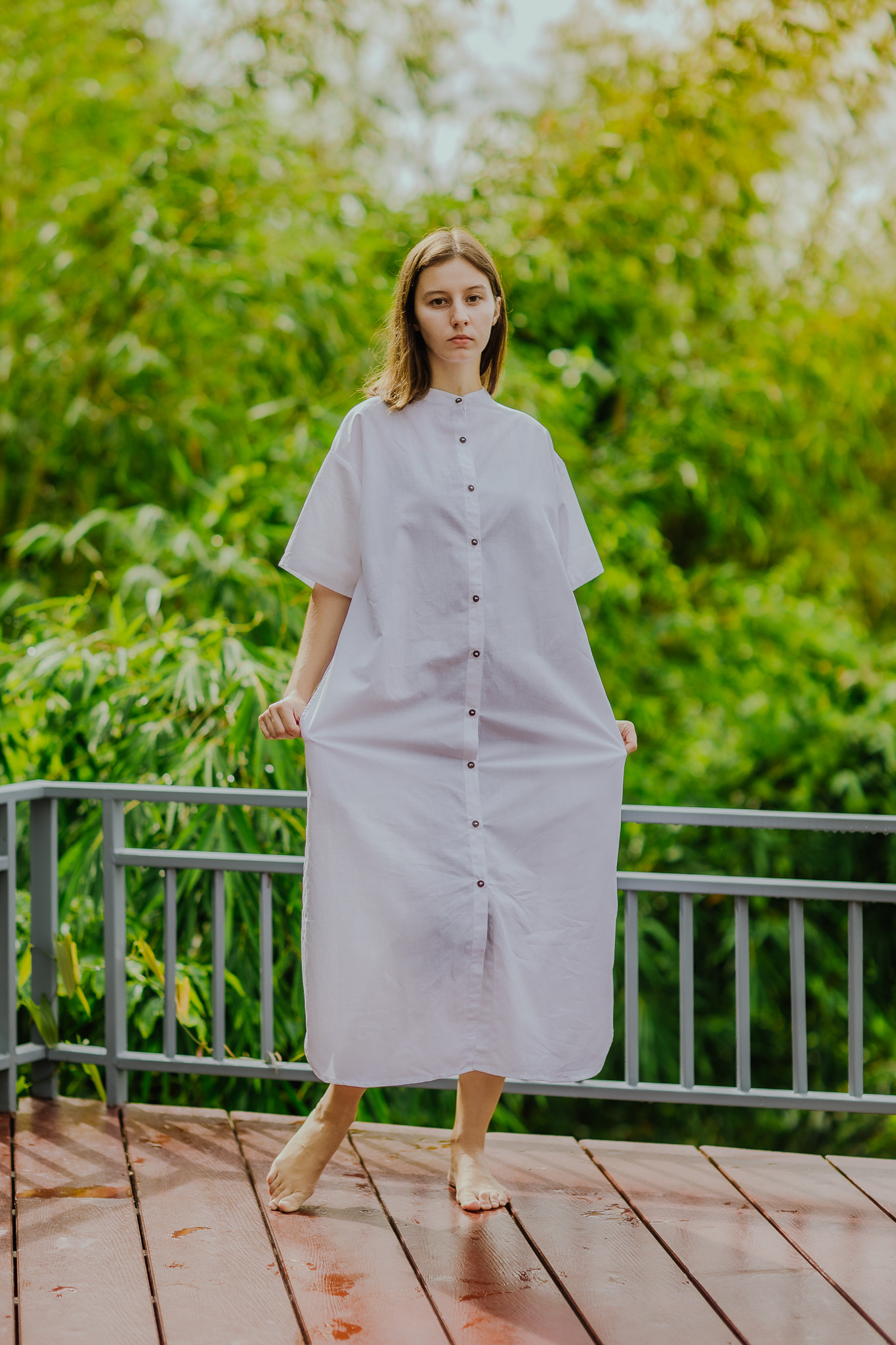 コットンシャツワンピース