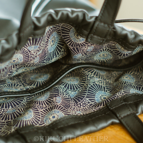 WATERPROOF LEATHER》レザーナップサック black リュック