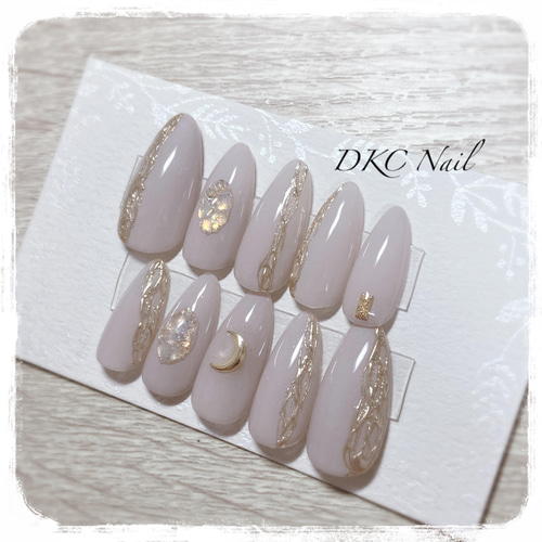 現品限り】ネイルチップ シンプル ワンカラー ちゅるん グレージュ  