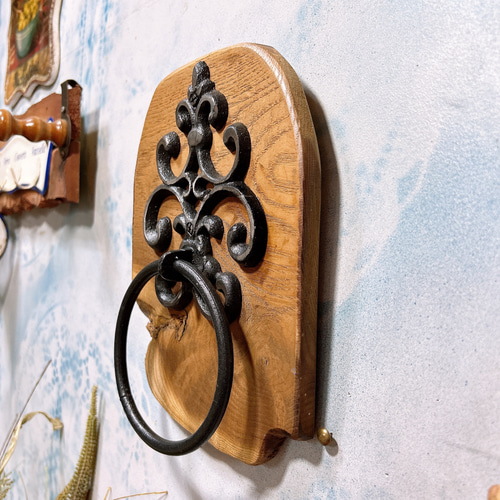 アンティーク雑貨 ウォールハンガー 天然1枚板の飾り壁掛けフック