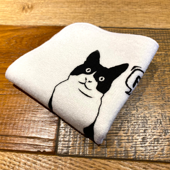 【ハチワレブラザーズ】タオルハンカチ 猫柄 パイル生地 綿100% ハンカチ 7枚目の画像