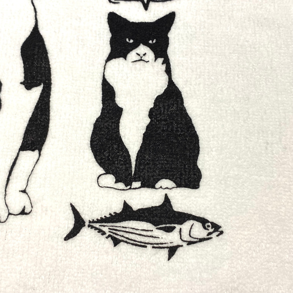 【ハチワレブラザーズ】タオルハンカチ 猫柄 パイル生地 綿100% ハンカチ 4枚目の画像