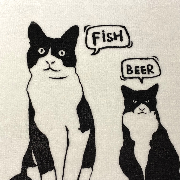 【ハチワレブラザーズ】タオルハンカチ 猫柄 パイル生地 綿100% ハンカチ 3枚目の画像