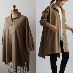 春の羽織もの」 気楽なフォーマル着 ロング コート ワンピース前