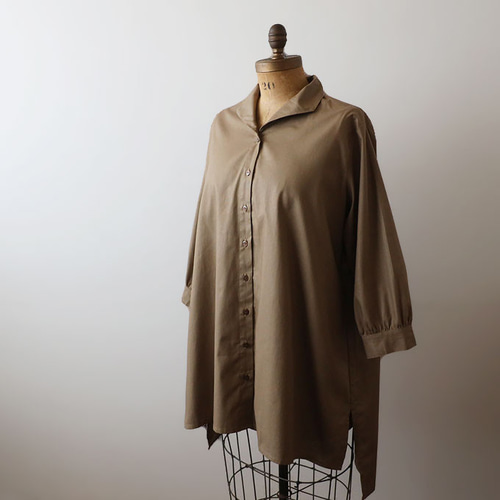 新品57%off Jun Mikami ALMO コットン ロング シャツ JUN MIKAMI “オープンカラーシャツ” Cream | Lapel online store