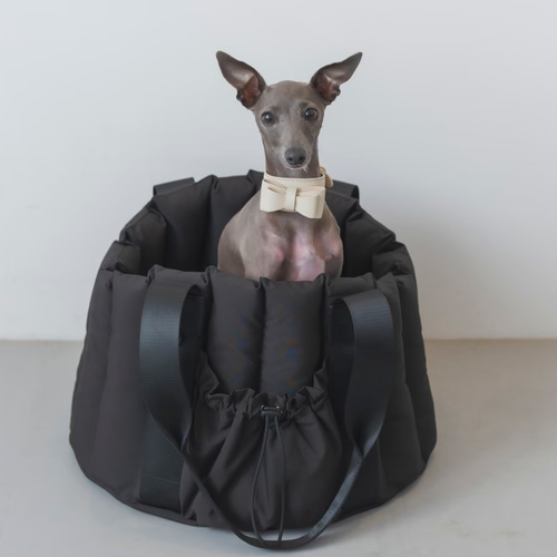 FuFu フワモコベッドキャリー ブラック ー ペットキャリー