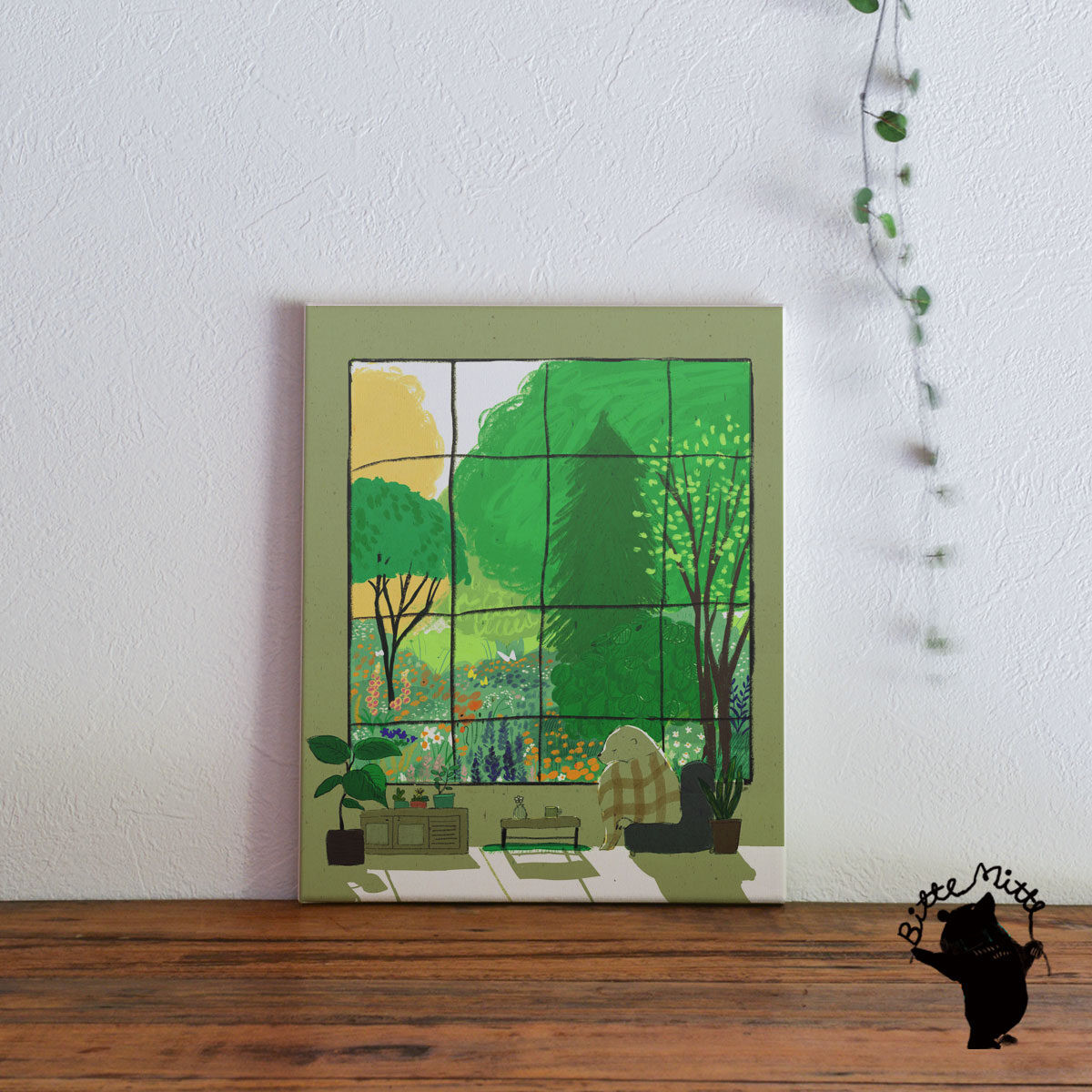 アートパネル 花 グリーン お庭 癒し リビングに