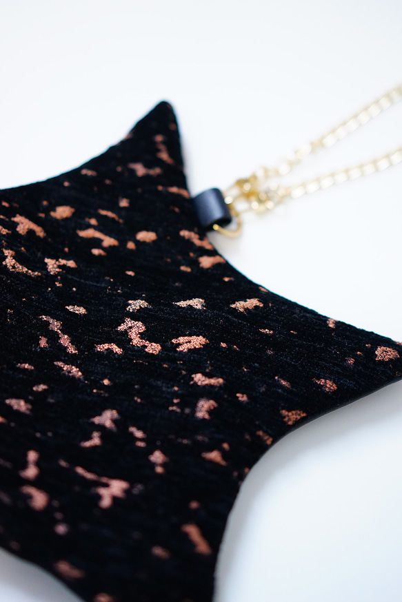 織り生地の星ポーチ(スマホの入るミニバッグ) 6枚目の画像