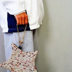 織り生地の星ポーチ(スマホの入るミニバッグ) 8枚目の画像