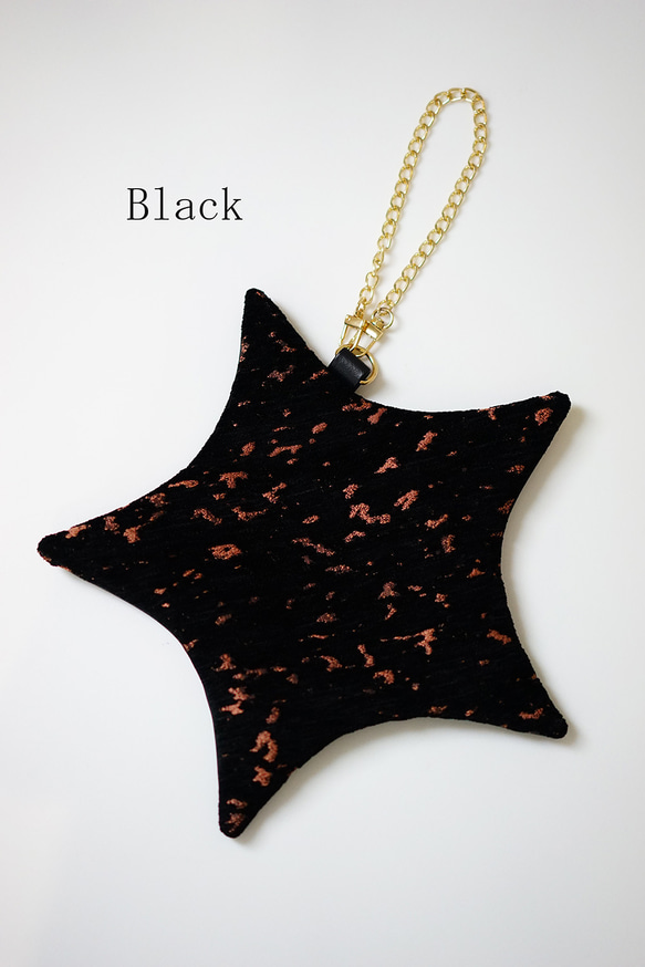 織り生地の星ポーチ(スマホの入るミニバッグ) 3枚目の画像