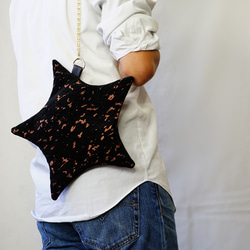 織り生地の星ポーチ(スマホの入るミニバッグ) 9枚目の画像