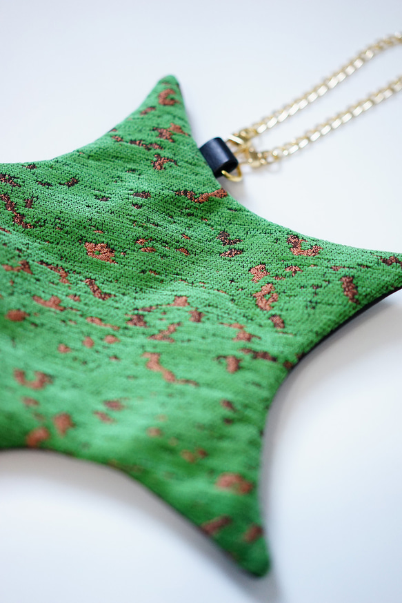 織り生地の星ポーチ(スマホの入るミニバッグ) 7枚目の画像