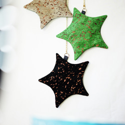 織り生地の星ポーチ(スマホの入るミニバッグ) 1枚目の画像