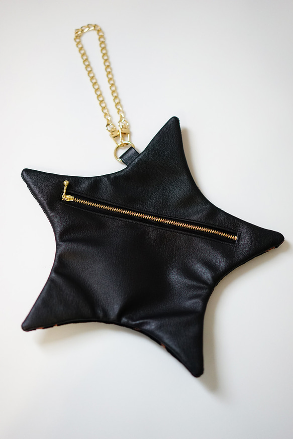 織り生地の星ポーチ(スマホの入るミニバッグ) 10枚目の画像