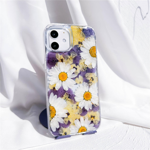 爽やかな押し花入りiPhone5/5s/seケース☆