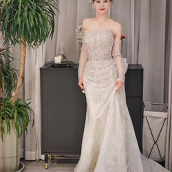 ウエディングドレス マーメイド ベアトップ 結婚式 韓国 cr3063 ウエディングドレス マーメイド ベアトップ 結婚式 韓国 cr3063
