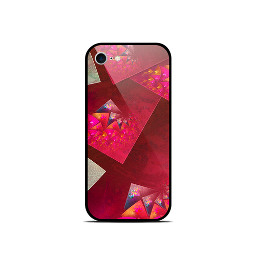 華札 - 和風 角丸型 強化ガラスiPhoneケース【和柄/スマホケース