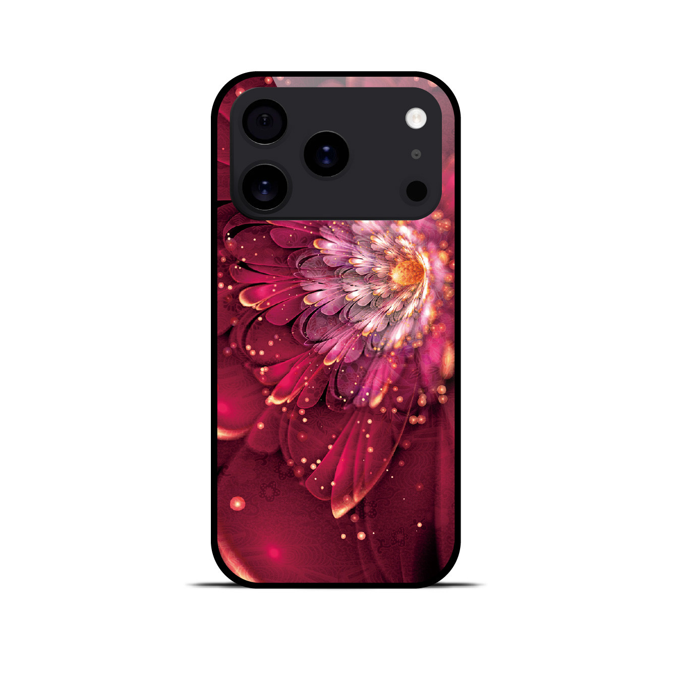 華蘭 - 和風 角丸型 強化ガラスiPhoneケース【和柄/スマホケース/スマホカバー/携帯ケース】