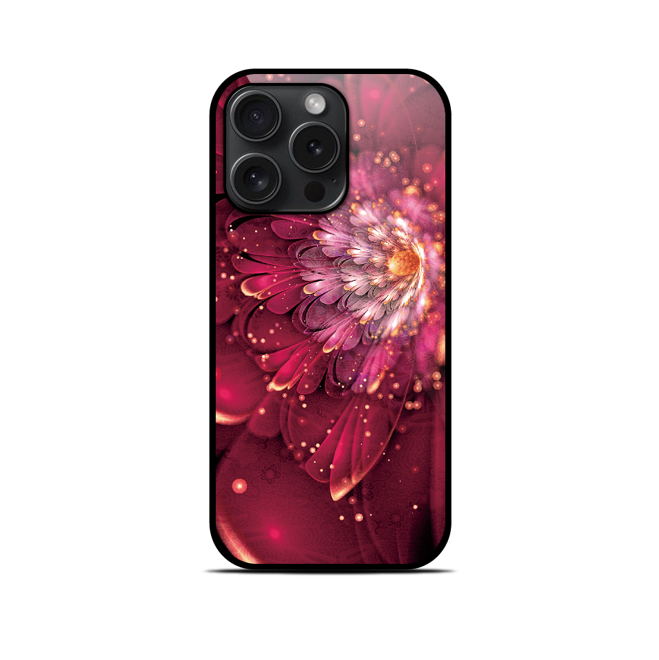 華蘭 - 和風 角丸型 強化ガラスiPhoneケース【和柄/スマホケース/スマホカバー/携帯ケース】