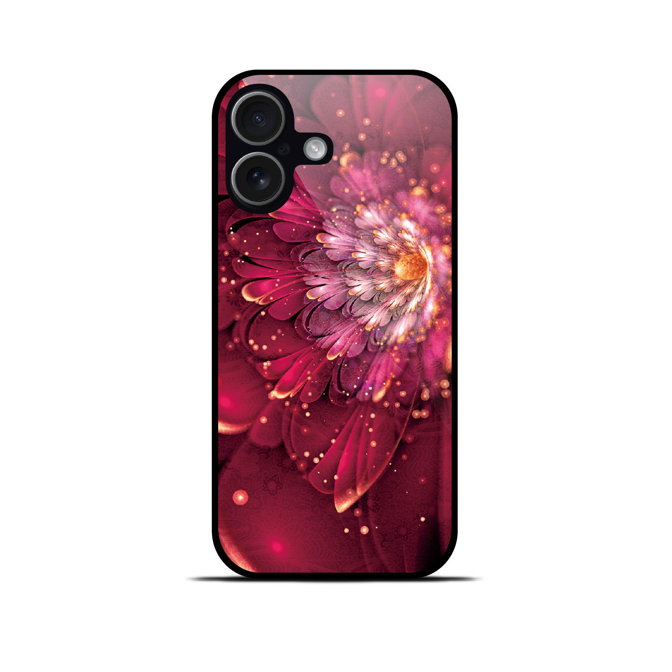 華蘭 - 和風 角丸型 強化ガラスiPhoneケース【和柄/スマホケース/スマホカバー/携帯ケース】