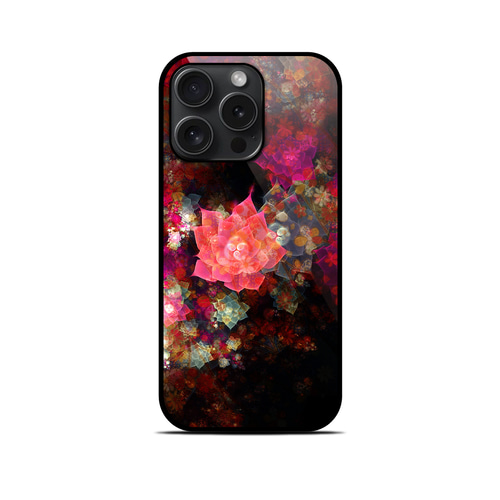 華憐 - 和風 角丸型 強化ガラスiPhoneケース【和柄/スマホケース