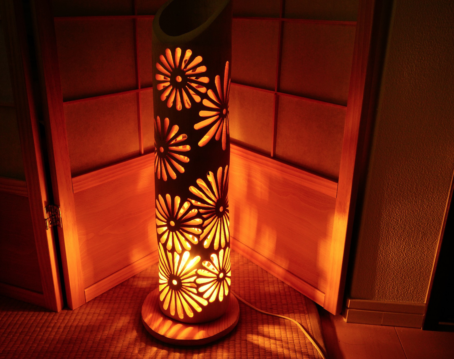 ◆全面彫・極太竹◆竹灯り・竹あかり・竹灯籠　 ～～ 癒しの灯り　★祭りの華★～～ 11,550円