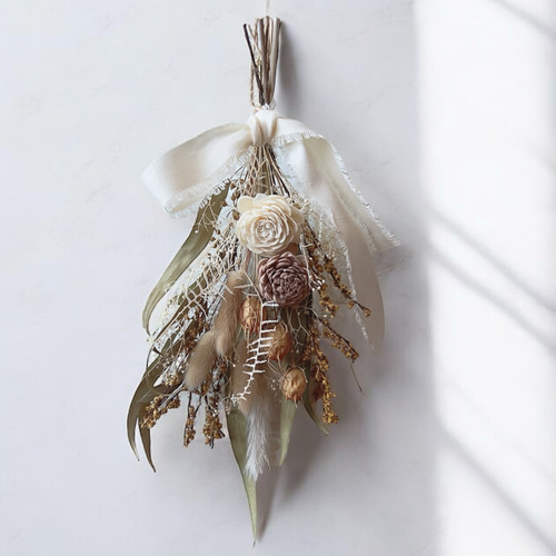 スワッグベージュ スワッグプリザーブドフラワー スワッグドライ