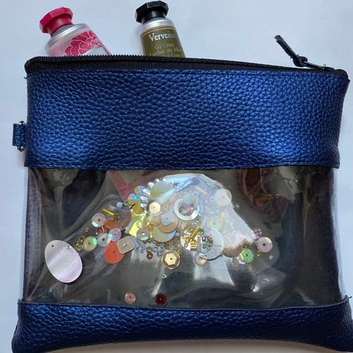 夜空のシャカシャカポーチ 合皮ポーチ 財布 アクスタケース フラット