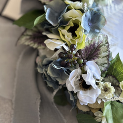 anemone【リース・結婚祝い・玄関リース・夏リース・ドアリース・造花リース】 5枚目の画像