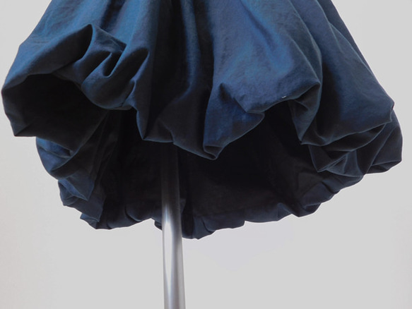 ふわりふわりまるで風船みたい∞○゜フレアスカート変化形～コットンリネンのバルーンスカート・ダークネイビー 