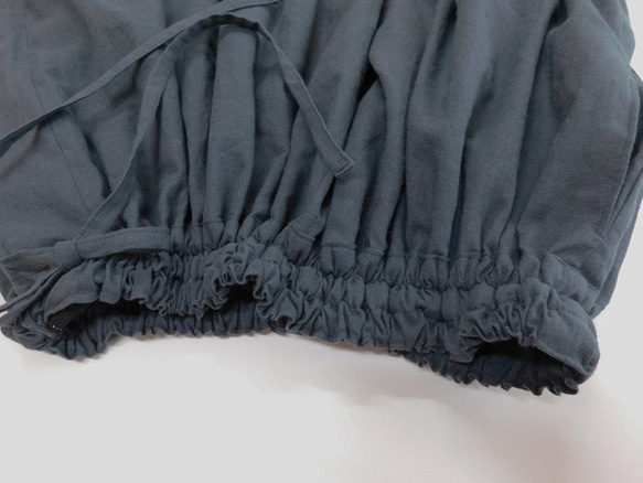 ふわりふわりまるで風船みたい∞○゜フレアスカート変化形～コットンリネンのバルーンスカート・ダークネイビー 