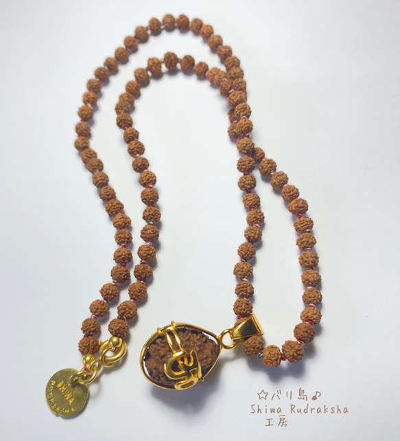 9ムキ(面)ルドラクシャ10mm1連Rudraksha(M) Shrirudram 8 , 9 , 10 Mukhi Rudraksha Combination , Kaal