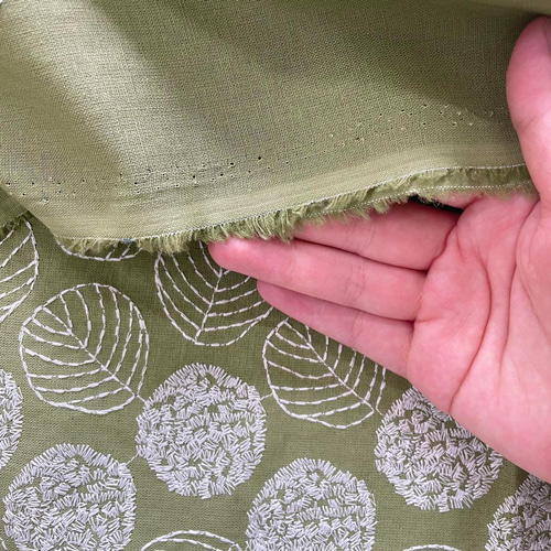 ネッククーラー サッカー生地 バラ柄 刺繍 ミントグリーン