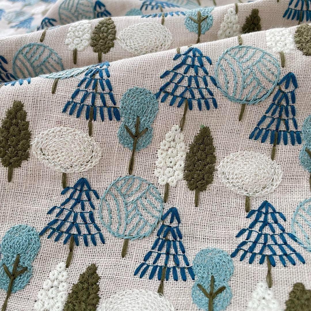 反物　生地　リメイク生地　刺繍　グリーン　長期保管品 反物 生地 リメイク生地 刺繍 グリーン 長期保管品 反物 生地