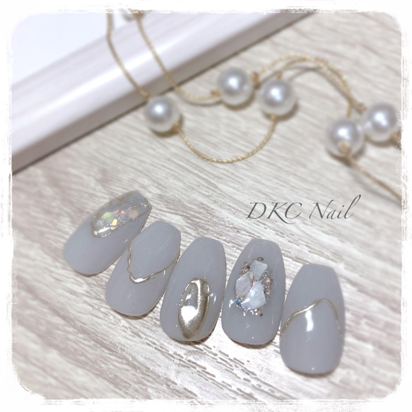 サイズオーダー制》01 ネイルチップ シンプル ニュアンスミラー ちゅる  