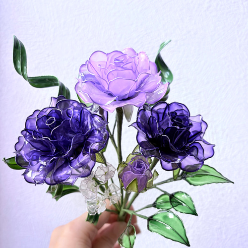 ミニ薔薇の花飾り 〜薔薇～ディップアート アメリカンフラワー 3