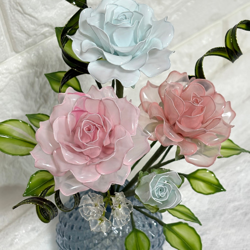 ミニ薔薇の花飾り 〜薔薇～ディップアート アメリカンフラワー 3