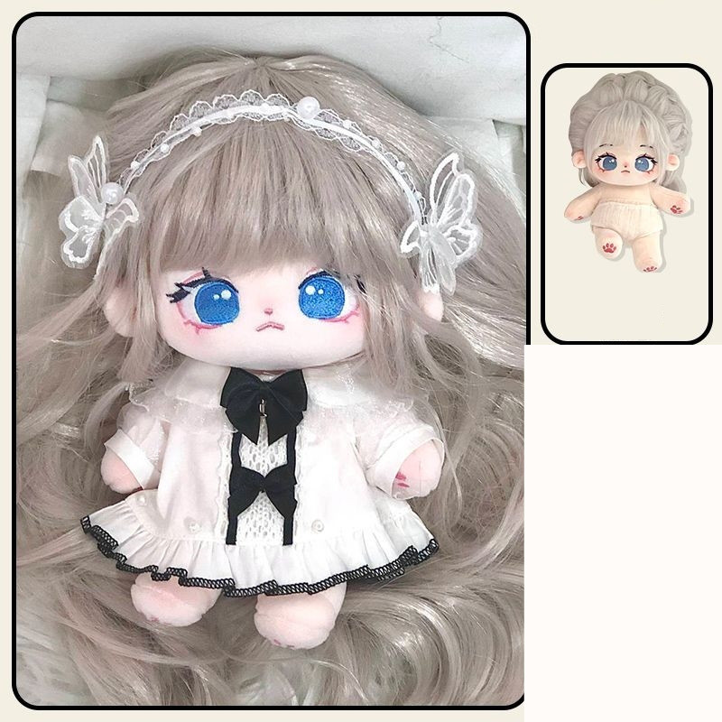 本体+服 20cm 着せ替えぬいぐるみ 無属性 ロングヘア銀髪青い目