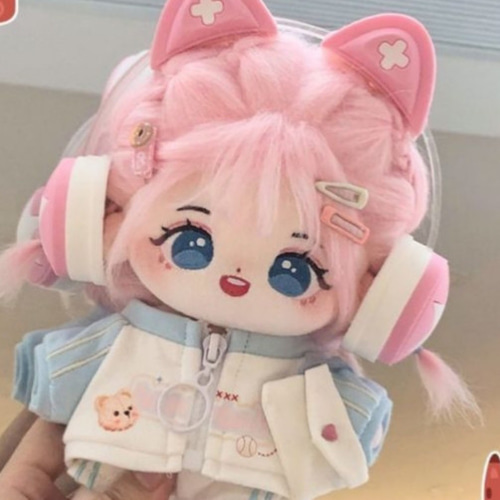 20cm 着せ替えぬいぐるみ 無属性 ピンクの髪と青い目女の子 着せ替え