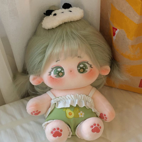 20cm 着せ替えぬいぐるみ 無属性 緑の髪緑の目女の子 着せ替え