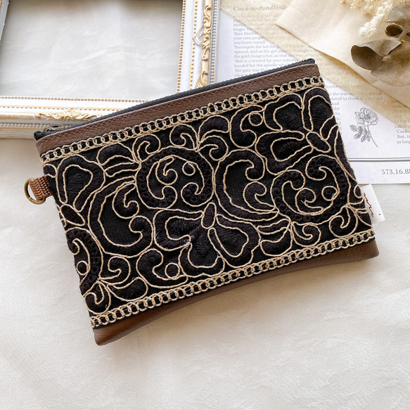 インド刺繍リボン】ハンドメイド ポーチ ファスナー ポーチ うり 通販