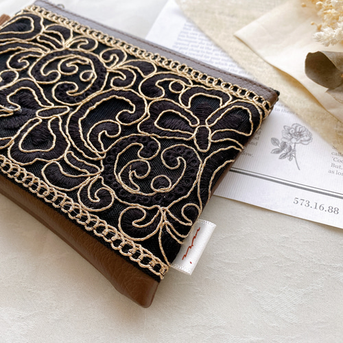 インド刺繍リボン】ハンドメイド ポーチ ファスナー ポーチ うり 通販