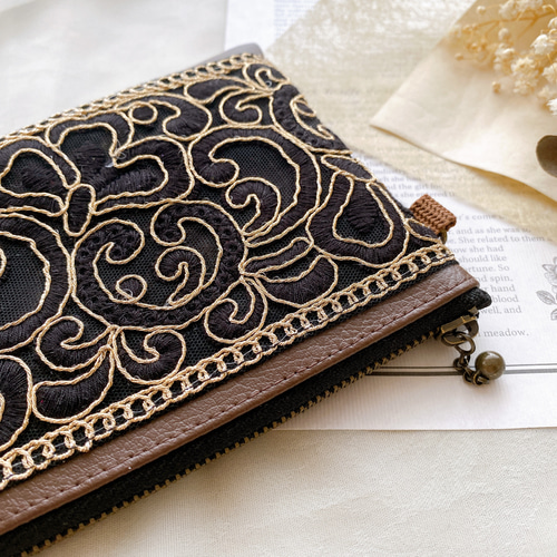 インド刺繍リボン】ハンドメイド ポーチ ファスナー ポーチ うり 通販