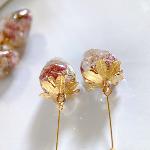 チェコビーズ いちご 11×7mm 5個 ストロベリー フルーツ チェコ