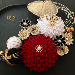 つまみ細工髪飾り 赤 和装 着物 振袖 袴 色打掛 成人式 卒業式 結婚式