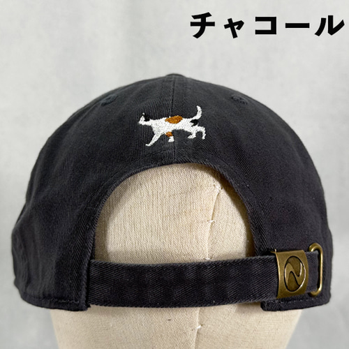 選べる6色展開】猫シルエットのワンポイント刺繍コットン