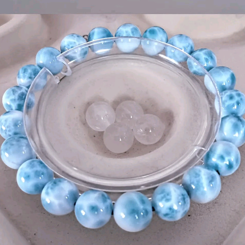 ✿天然美品【厳選】極上ラリマー〘カリブ海の宝石８mm４A級ブレスレット ✿超極上天然美品（厳選)極上8.8mmブルーラリマー〘カリブ海の宝石