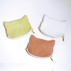 ポーチ ねこ型 本革 02211 ポーチ bristlegrass 通販 17885040｜Creema