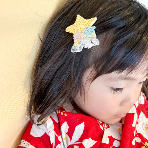 再入荷商品 流れ星のヘアアクセサリー☆2色展開 髪 赤ちゃん キッズ ベビー ファッション雑貨