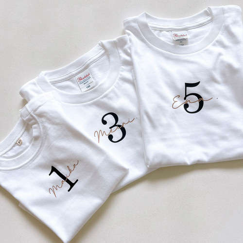 名入れTシャツ｜好きな数字＆お名前をデザイン｜オーダーメイド 白T